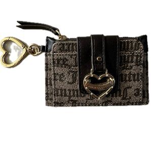 NWOT Juicy Couture Chocolate Brown Signature Charm Tri-Fold Card Wallet Case